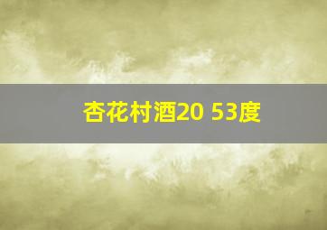 杏花村酒20 53度